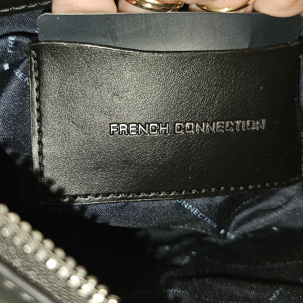 French Connection Charm Smooth Ring Closure Hobo Handbag - Picture 12 of 13